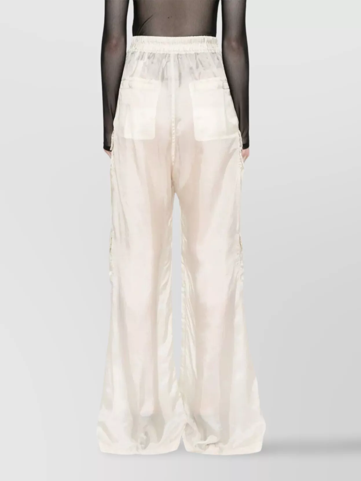 Rick Owens Wide-leg Cupro Trousers Cargo Pockets