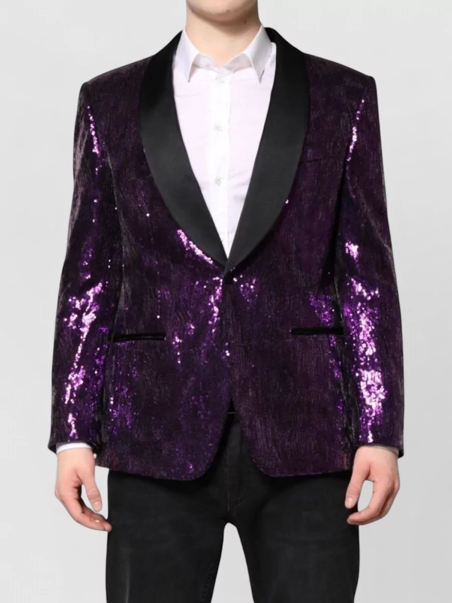 Dolce&Gabbana sequin embellished shawl collar blazer