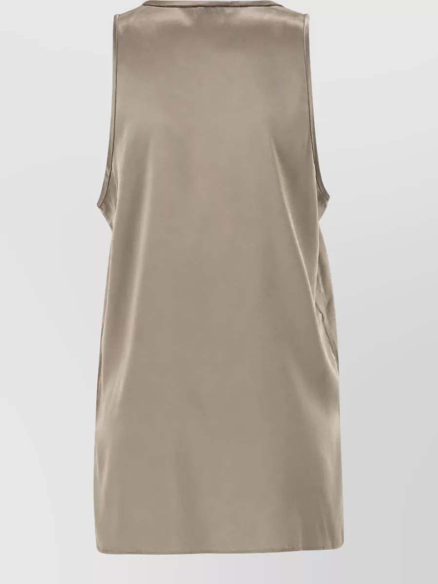 Brunello Cucinelli Silk Satin Crew Neck Top