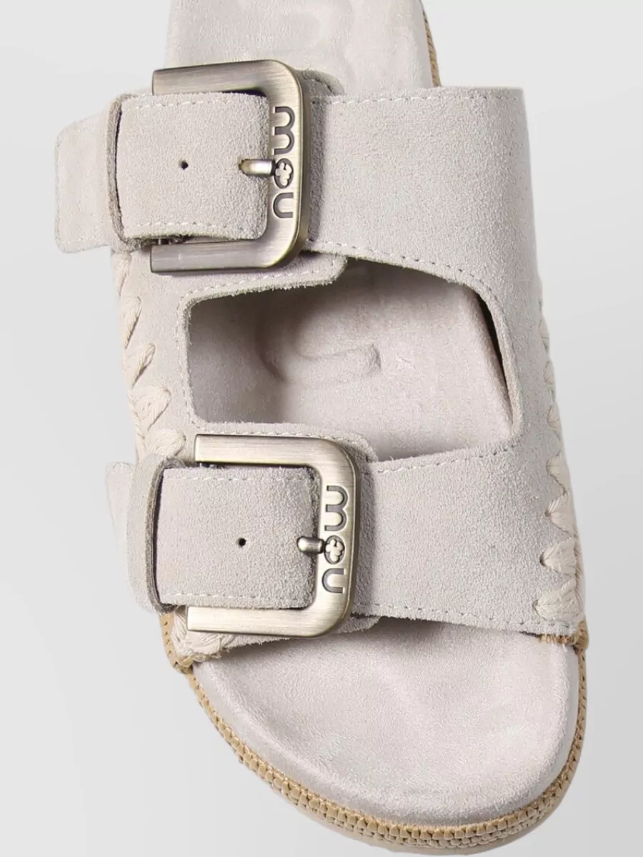 Mou Leather Two Buckle Sandals