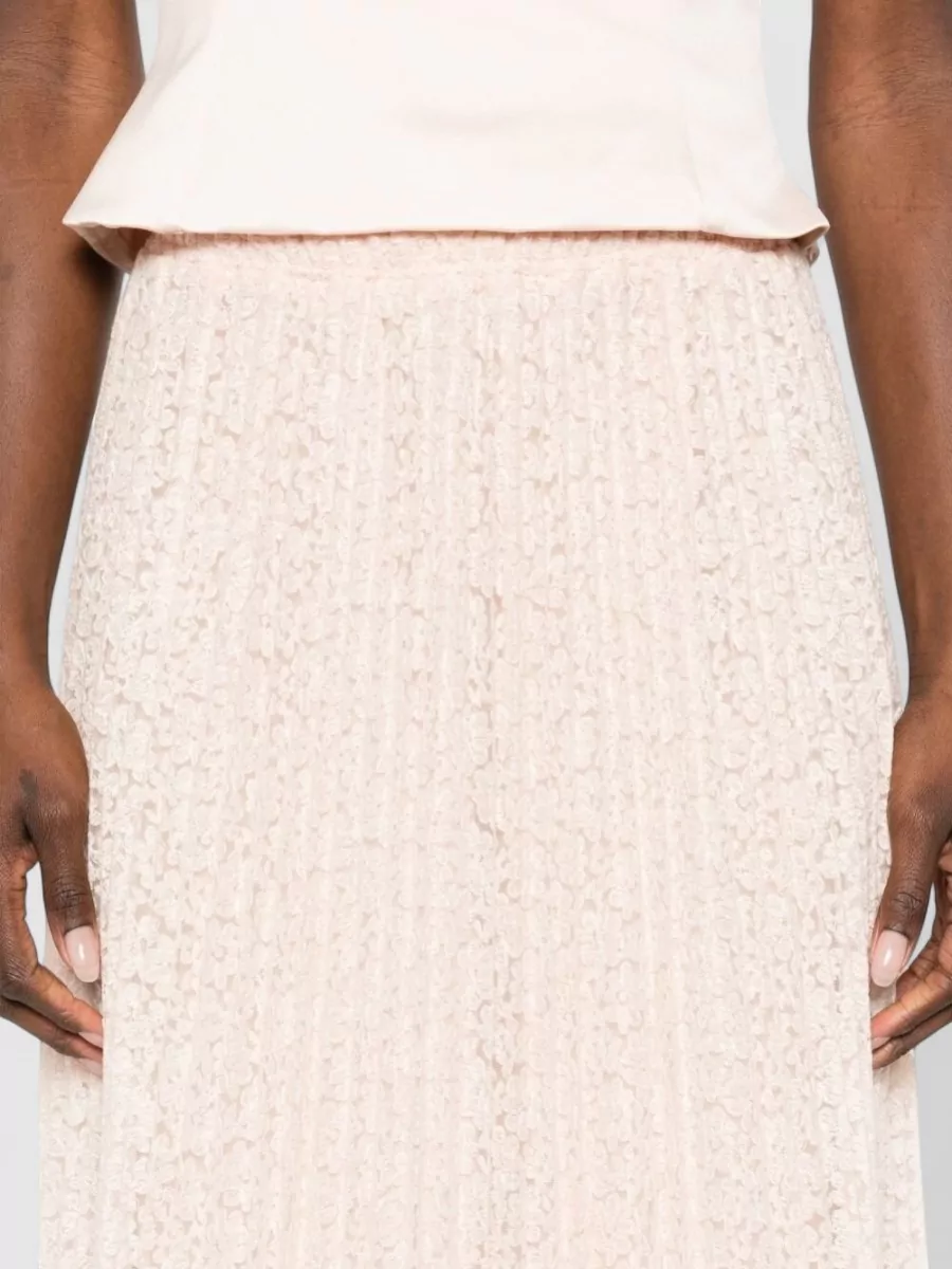 Ermanno Scervino Long A Line Lace Midi Pleated Skirt