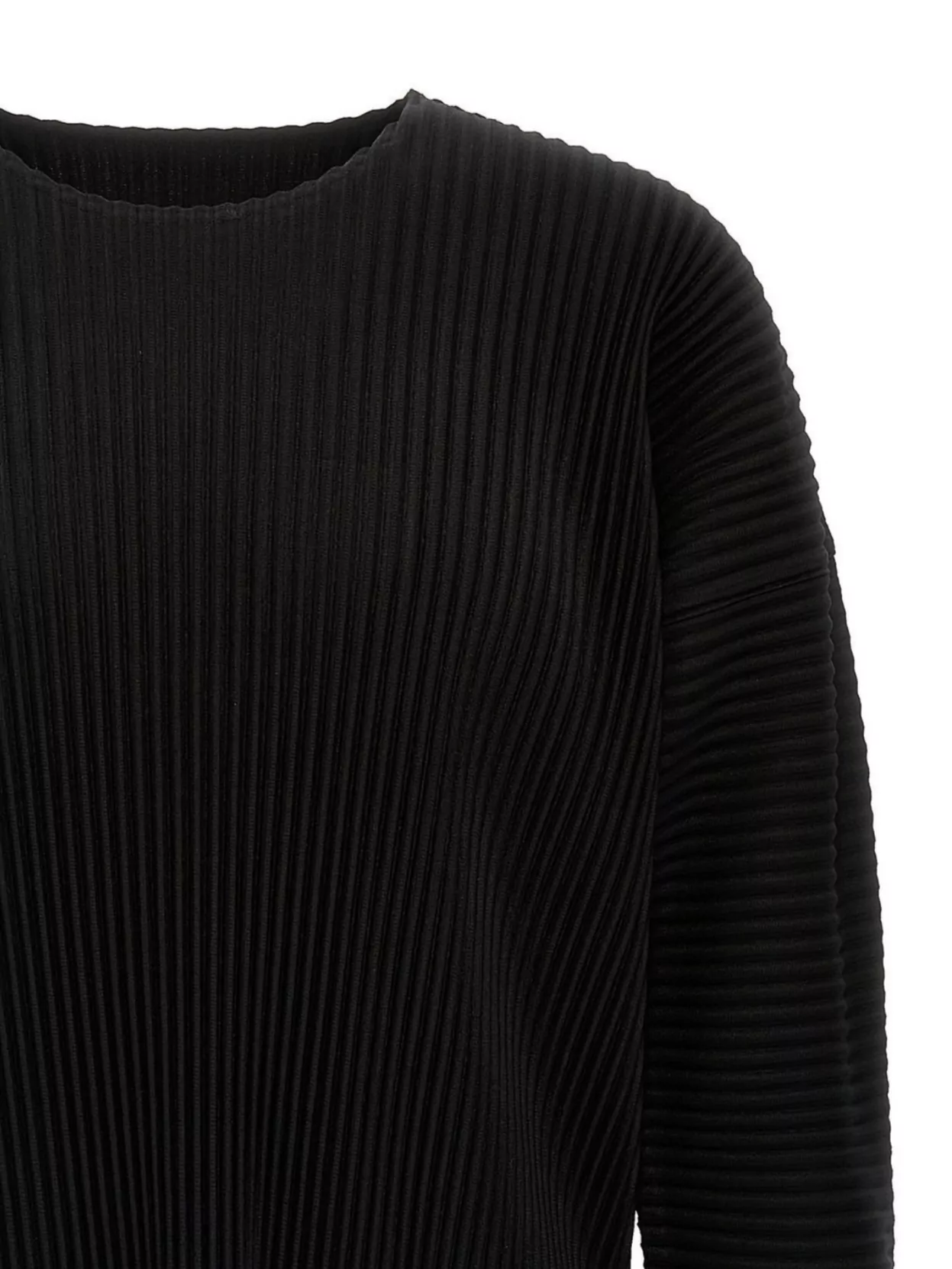 Issey Miyake Ribbed Texture Crew Neck Long Sleeves