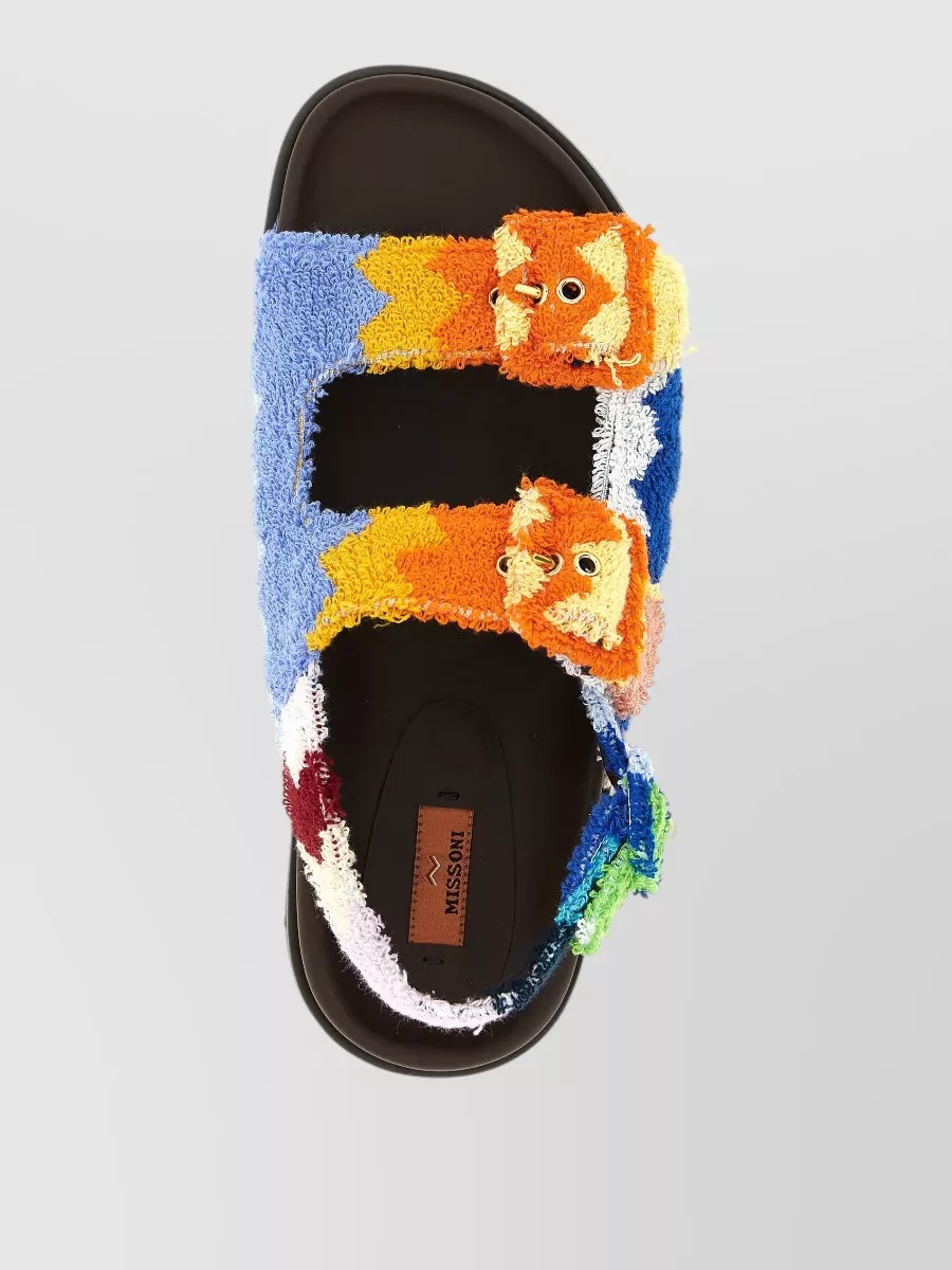 Missoni Mia Sandals Open Toe Flat Slingback Straps