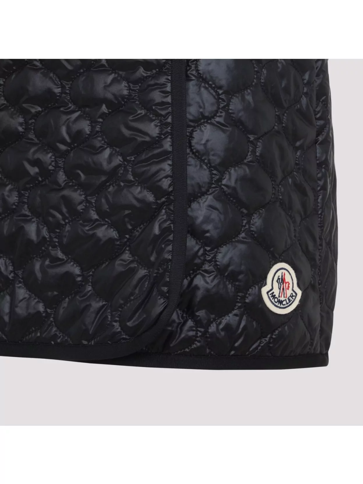 Moncler Quilted Black Skirt With Glossy Finish And Wrap Style In Black
