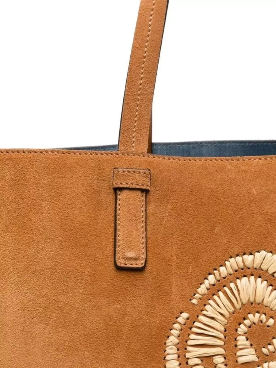 Ermanno Scervino Leather Embroidered Tote Bag