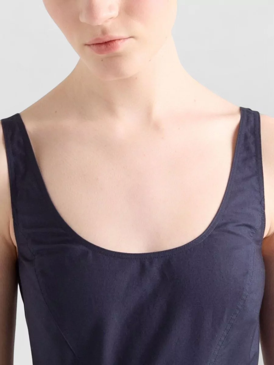 Prada Sleeveless Dress Scoop Neck Knee Length