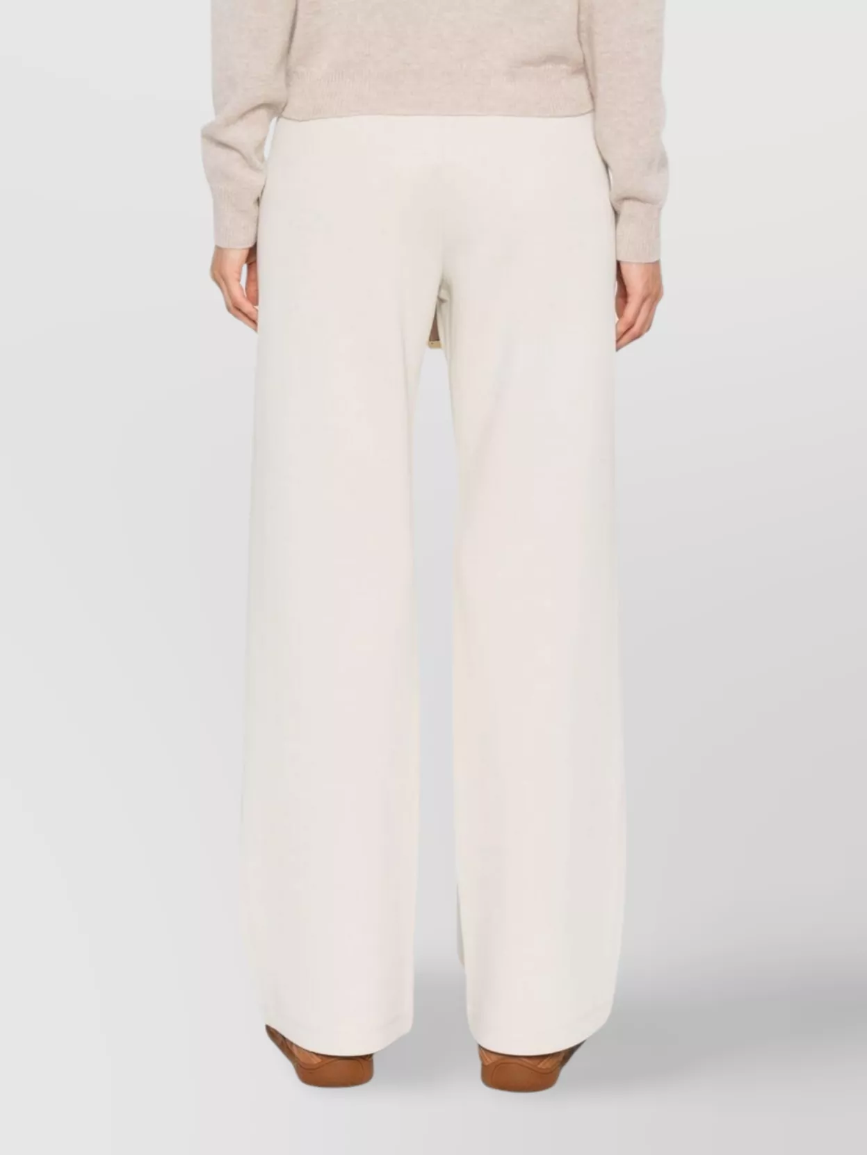 S Max Mara Drawstring Jersey Trousers Wide-Leg Design