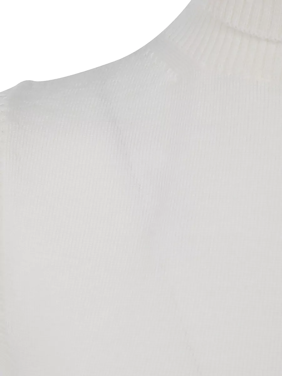 Sportmax Virgin Wool Ribbed Turtleneck Sleeveless Top