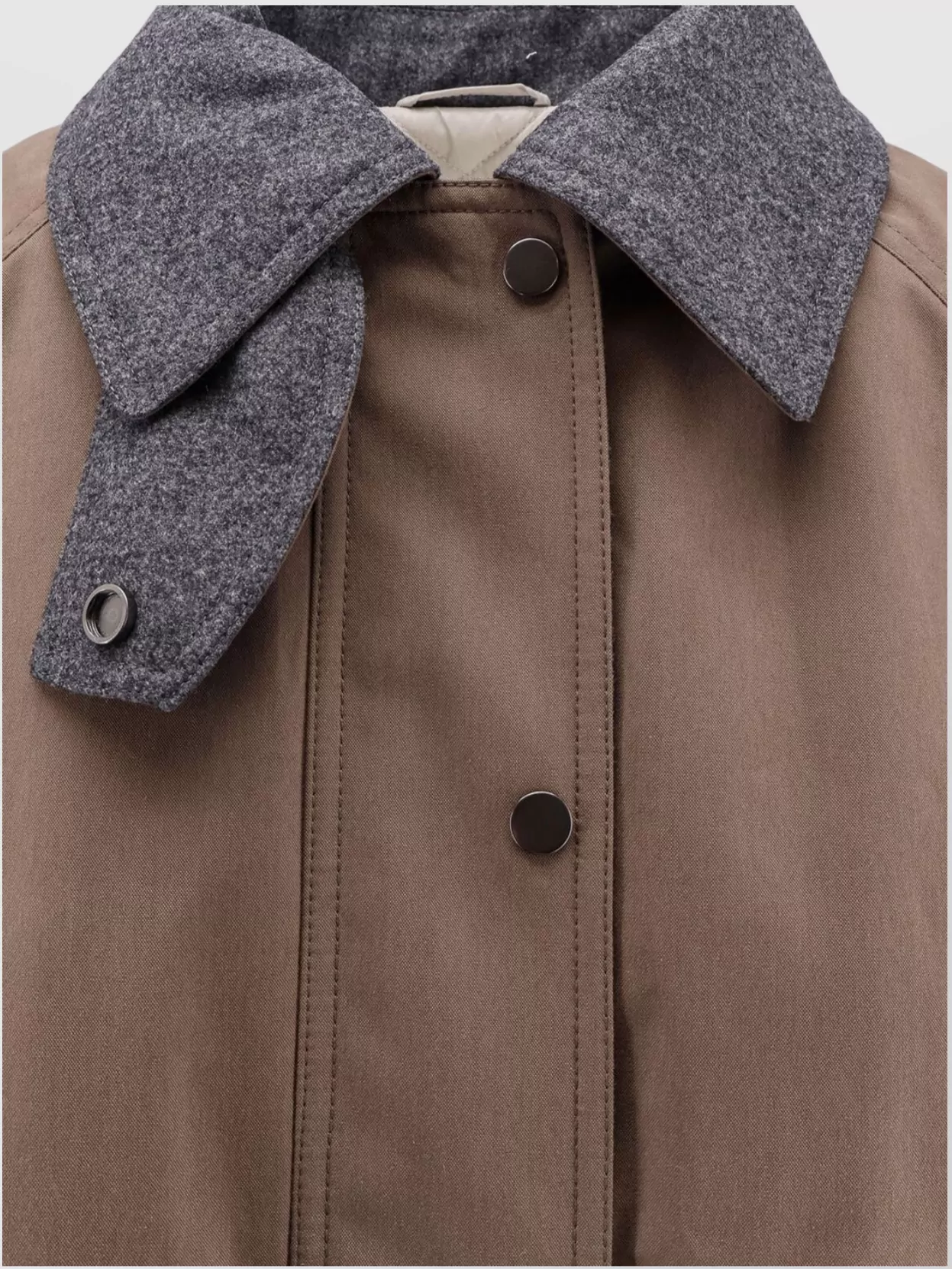 Brunello Cucinelli Canvas Cotton Jacket Contrast Collar