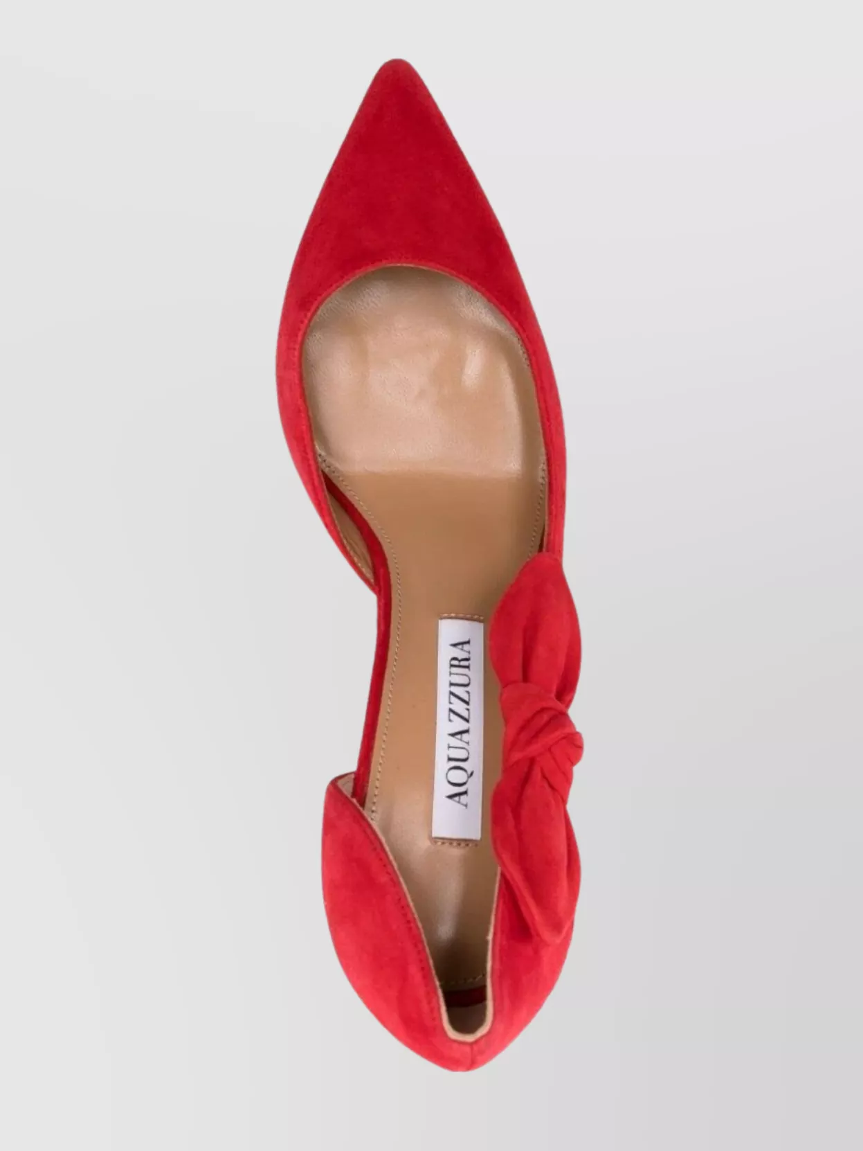 Aquazzura Very Bow Tie 105 Suede Point-toe Pumps
