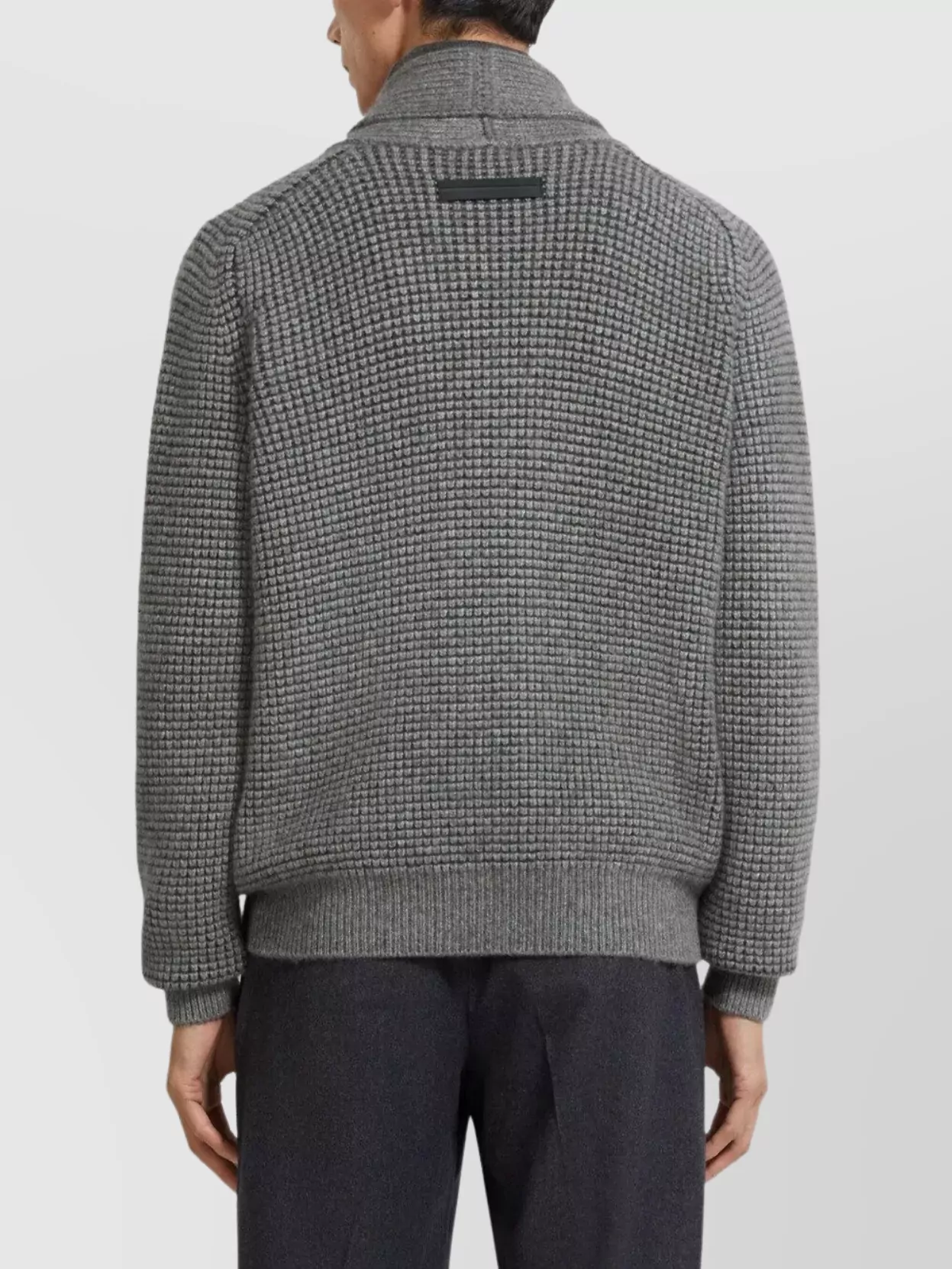 Zegna Textured Knit Boxy Cardigan With Shawl Collar