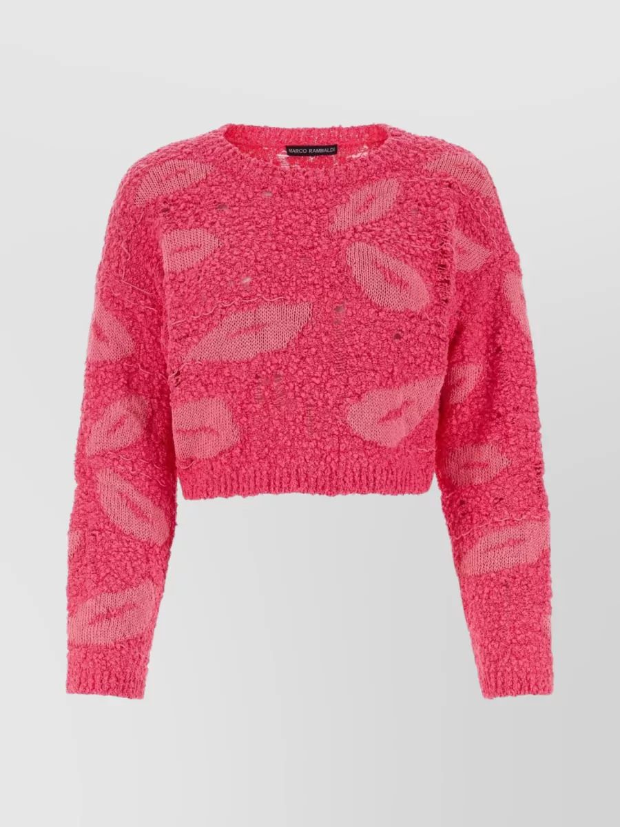 Shop Marco Rambaldi Mouths Embroidered Crew-neck Sweater In Pink