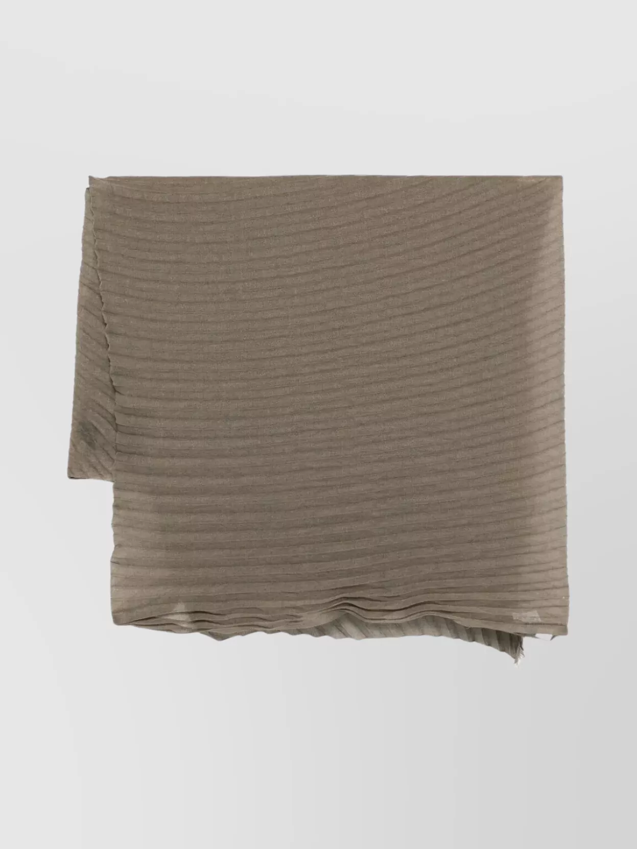 Issey Miyake Rectangular Silky Wool Stole Pleats In Brown
