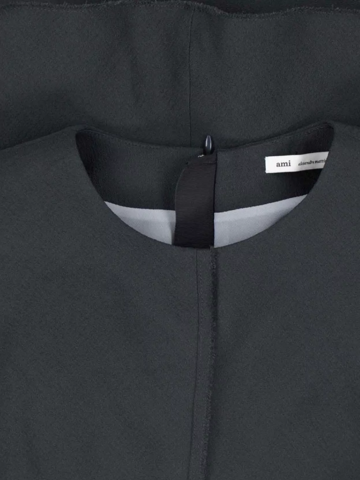 Ami Paris Cap Sleeve Fitted Top Round Neck