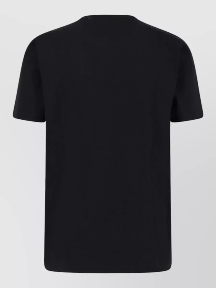 Off-White Cotton Crew Neck Short Sleeves Stitched Hem