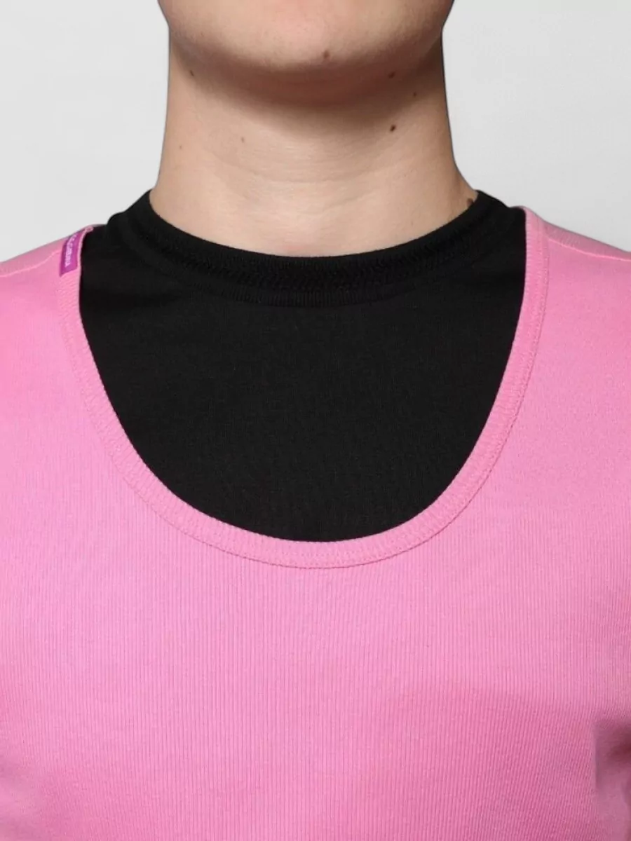 Dolce&Gabbana Ribbed Cotton Round Neck Sleeveless T-Shirt