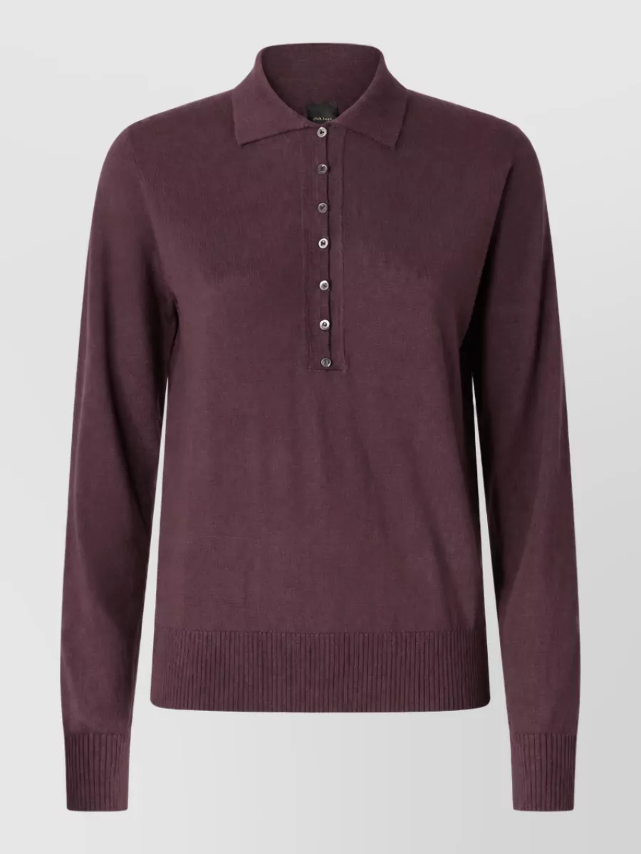 Pinko wool fine-knit polo top