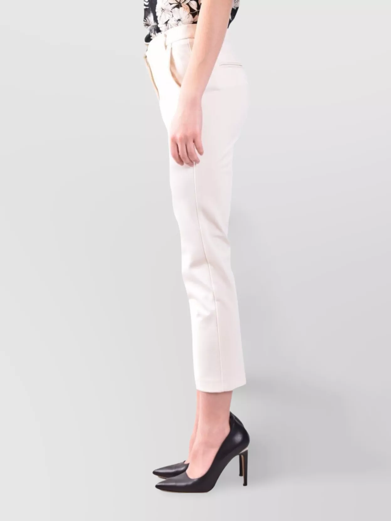Pinko Tailored Trousers Cropped Length In White