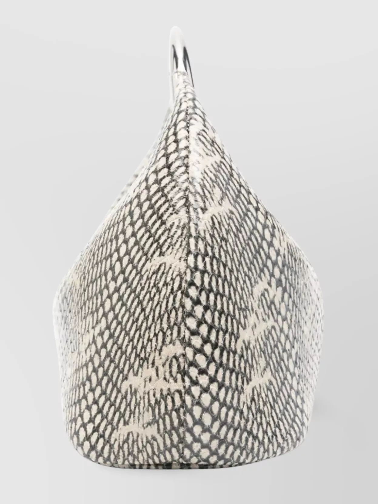Jacquemus Calino Snakeskin Metallic Handle Clutch