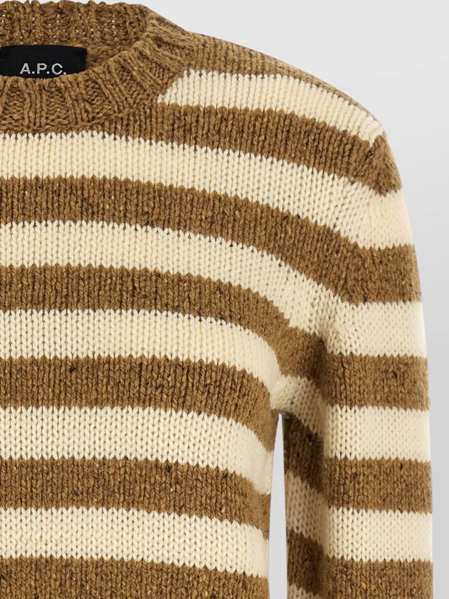 A.p.c. Crew Neck Sweater Long Sleeves Stripes