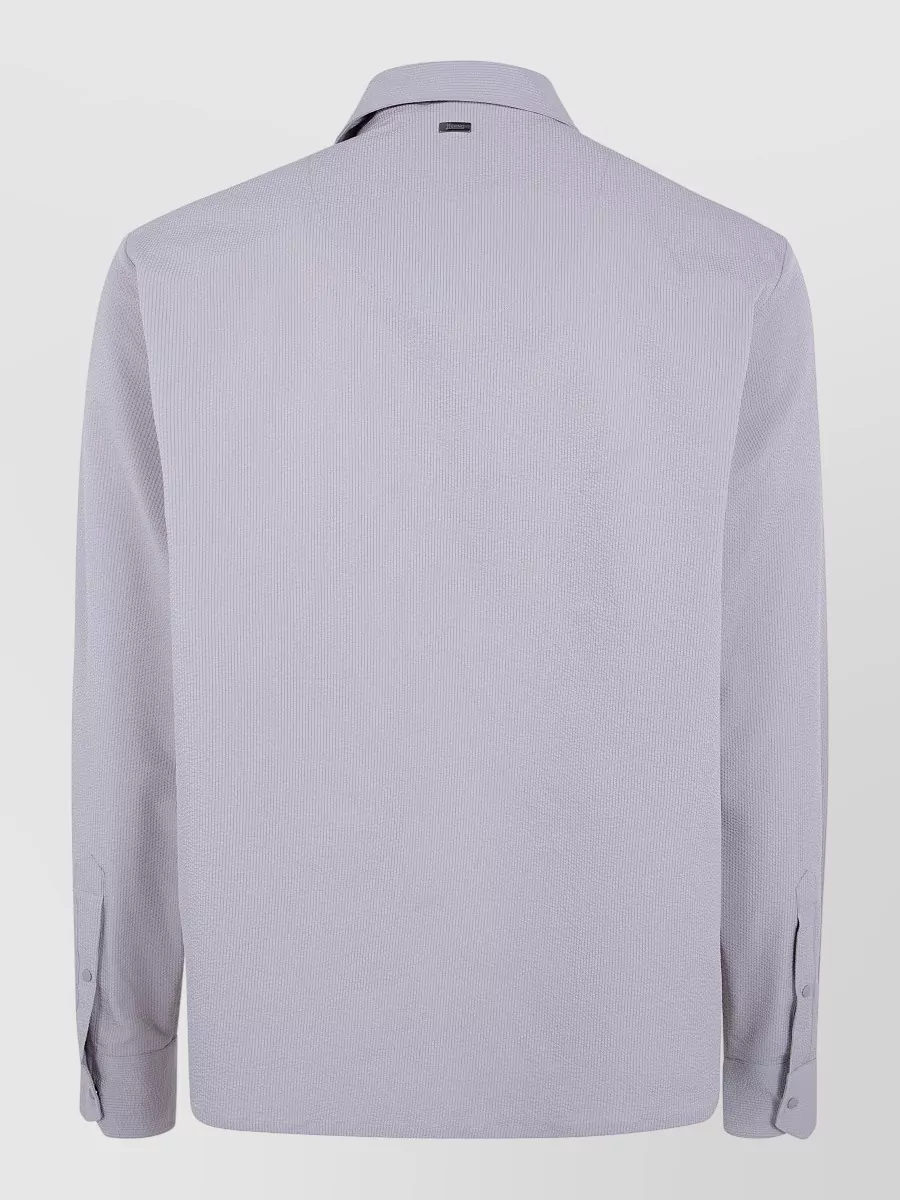 Herno Functional Shirt Jacket Front Pockets Style In Purple