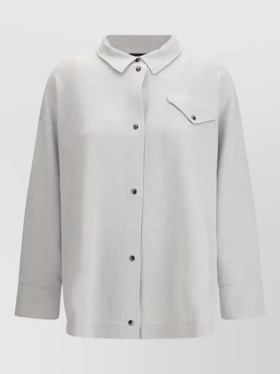 Fabiana Filippi Silk wool cashmere long-sleeve knit shirt