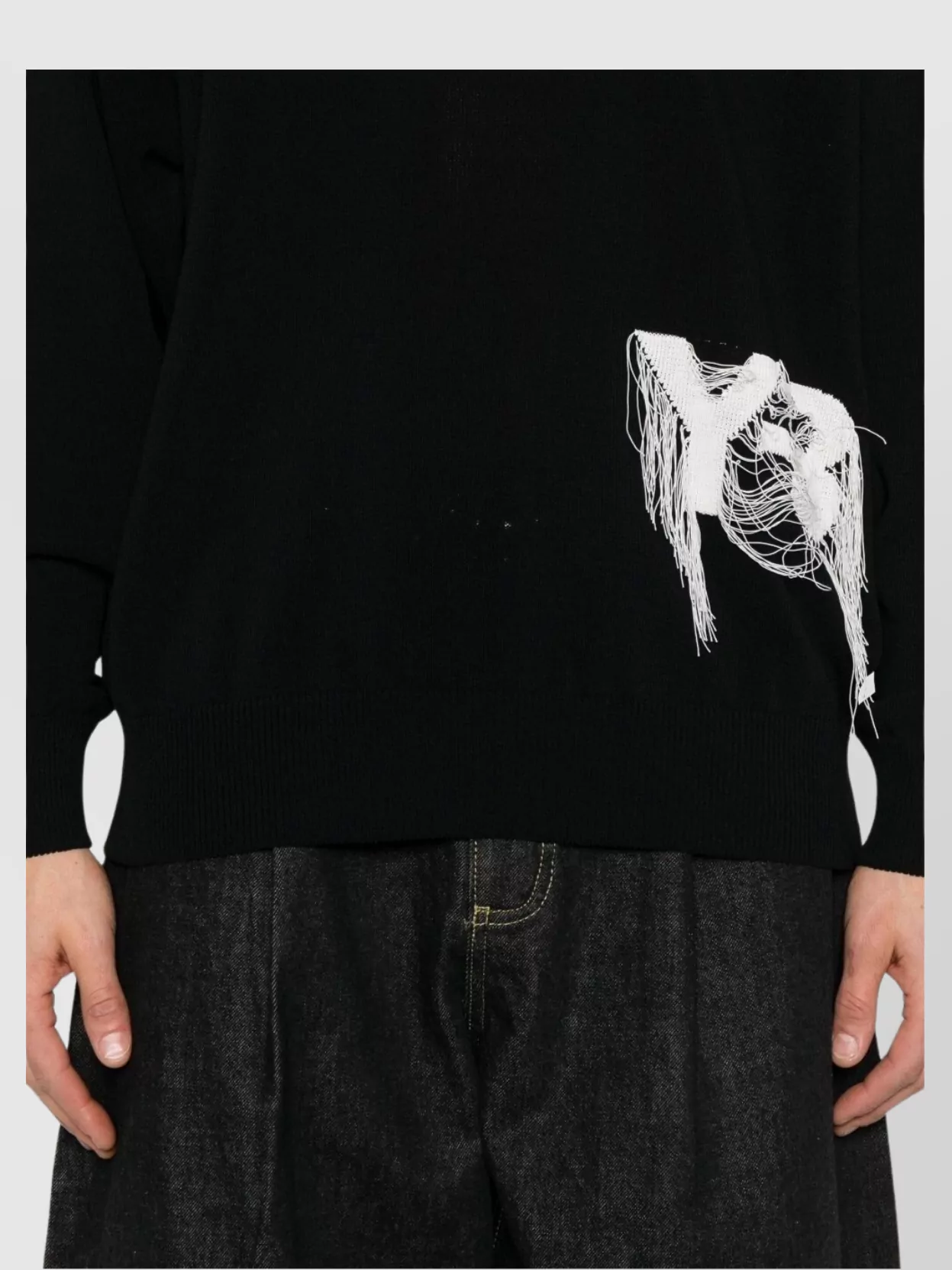 Y-3 Crewneck Sweater With Intarsia-Knit And Embroidered Detail