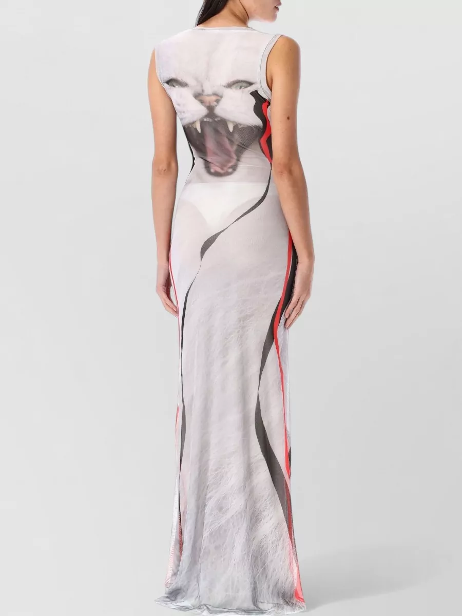 Ottolinger Printed Sleeveless Cowl Neck Maxi Dress