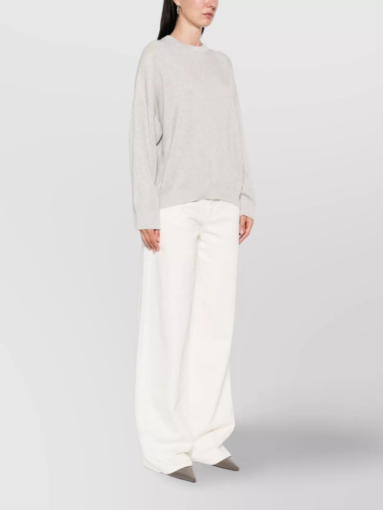Brunello Cucinelli Ribbed Knit Crewneck Cotton Sweater