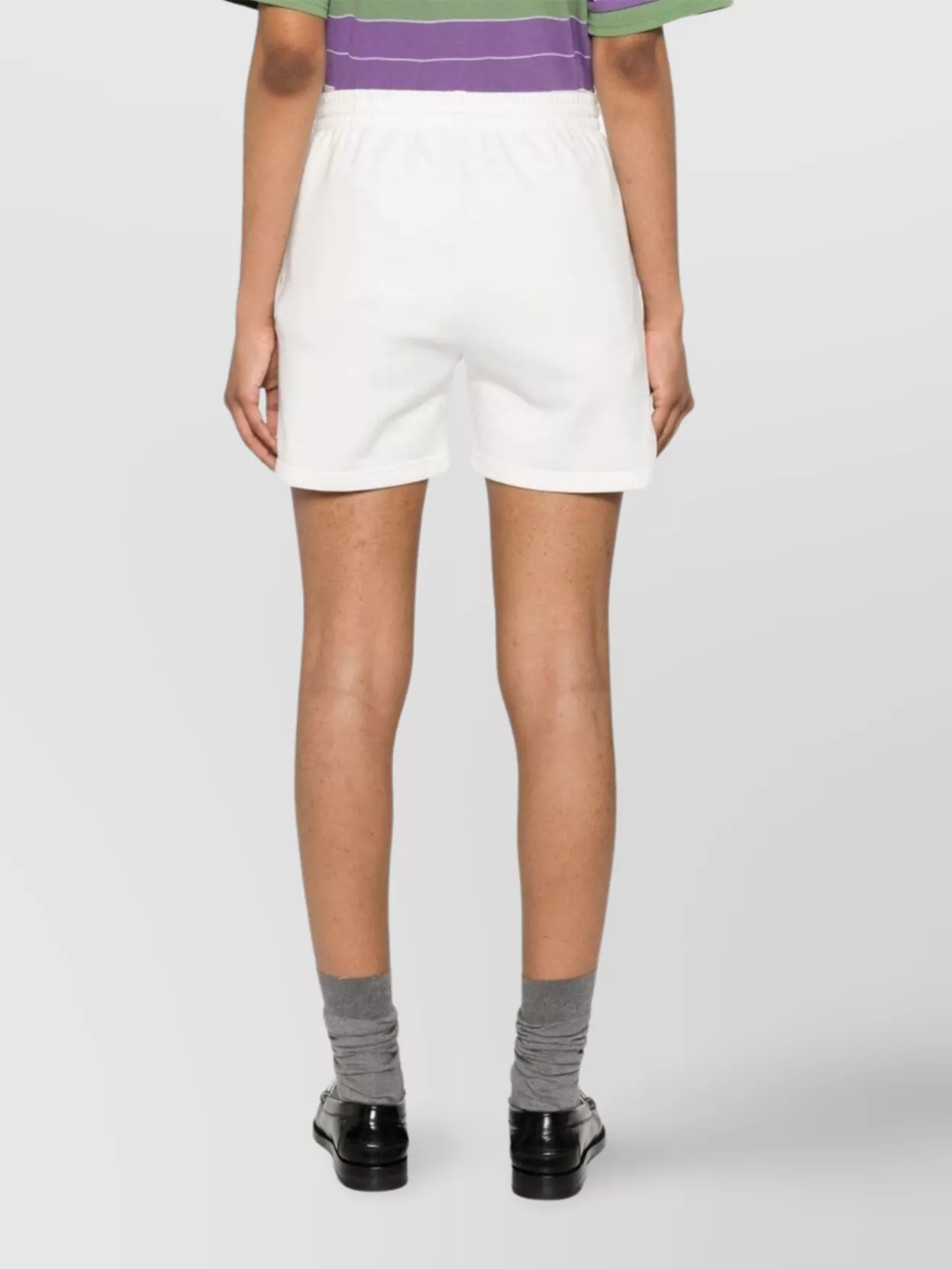 Parosh Drawstring Waistband Jersey Shorts With Side Stripes