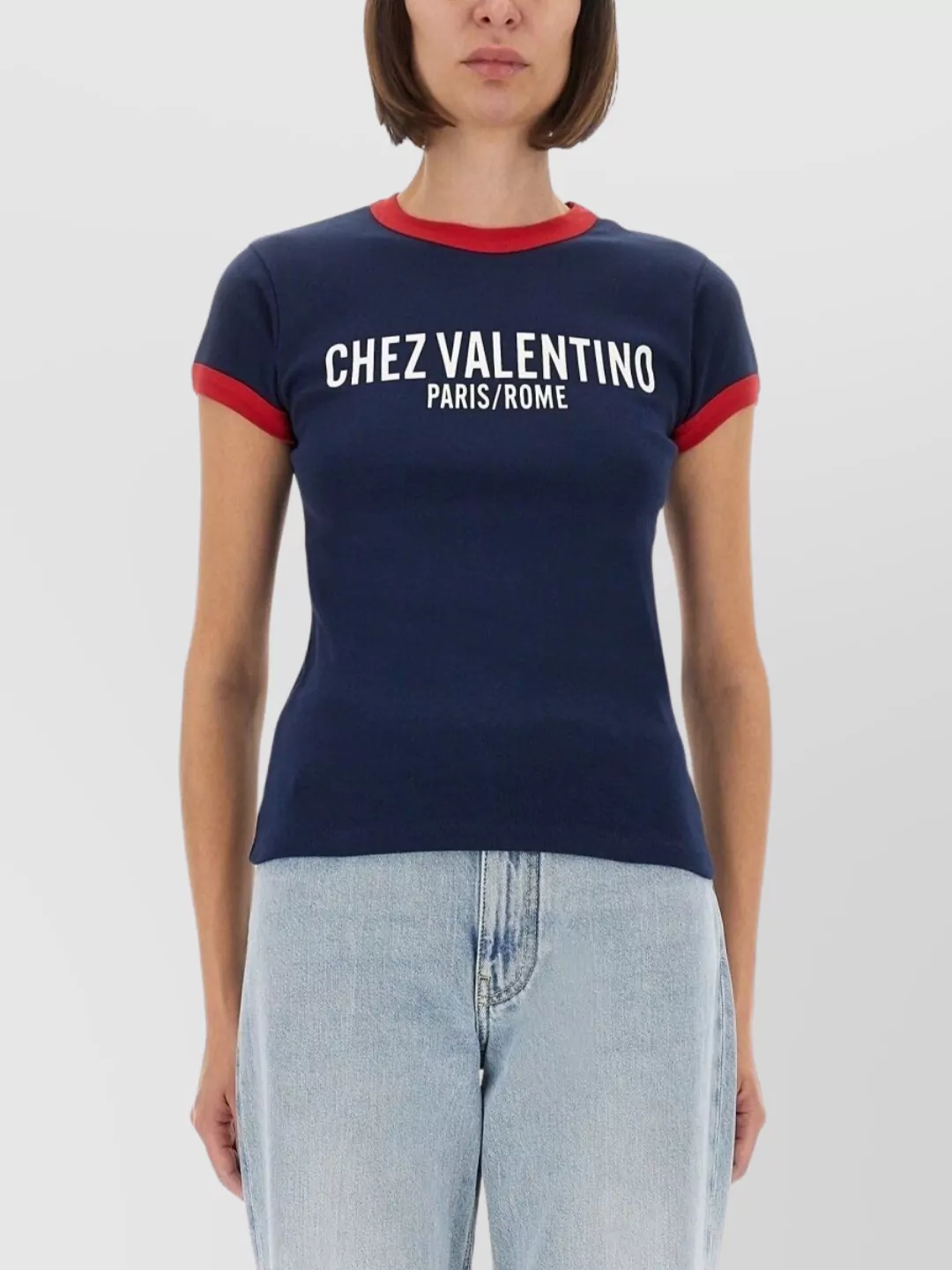 Valentino Fitted Cotton T-Shirt Crew Neck