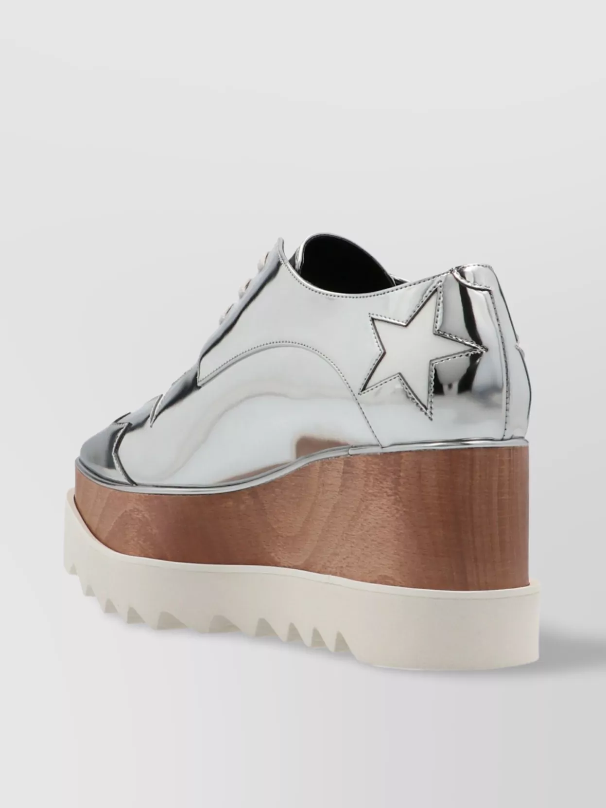 Stella Mccartney Lace-Up Wedges With Star Embellishments And Metallic Finish
