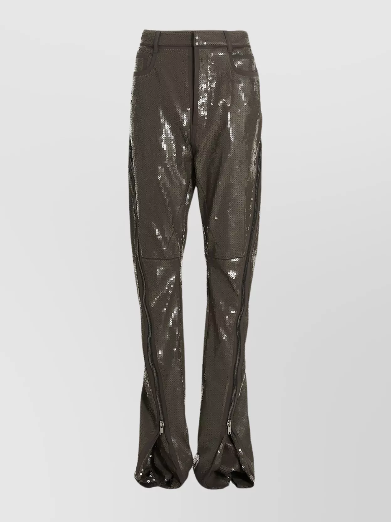 Shop Rick Owens 'high Waist Sequin Embellished Flared Pants'