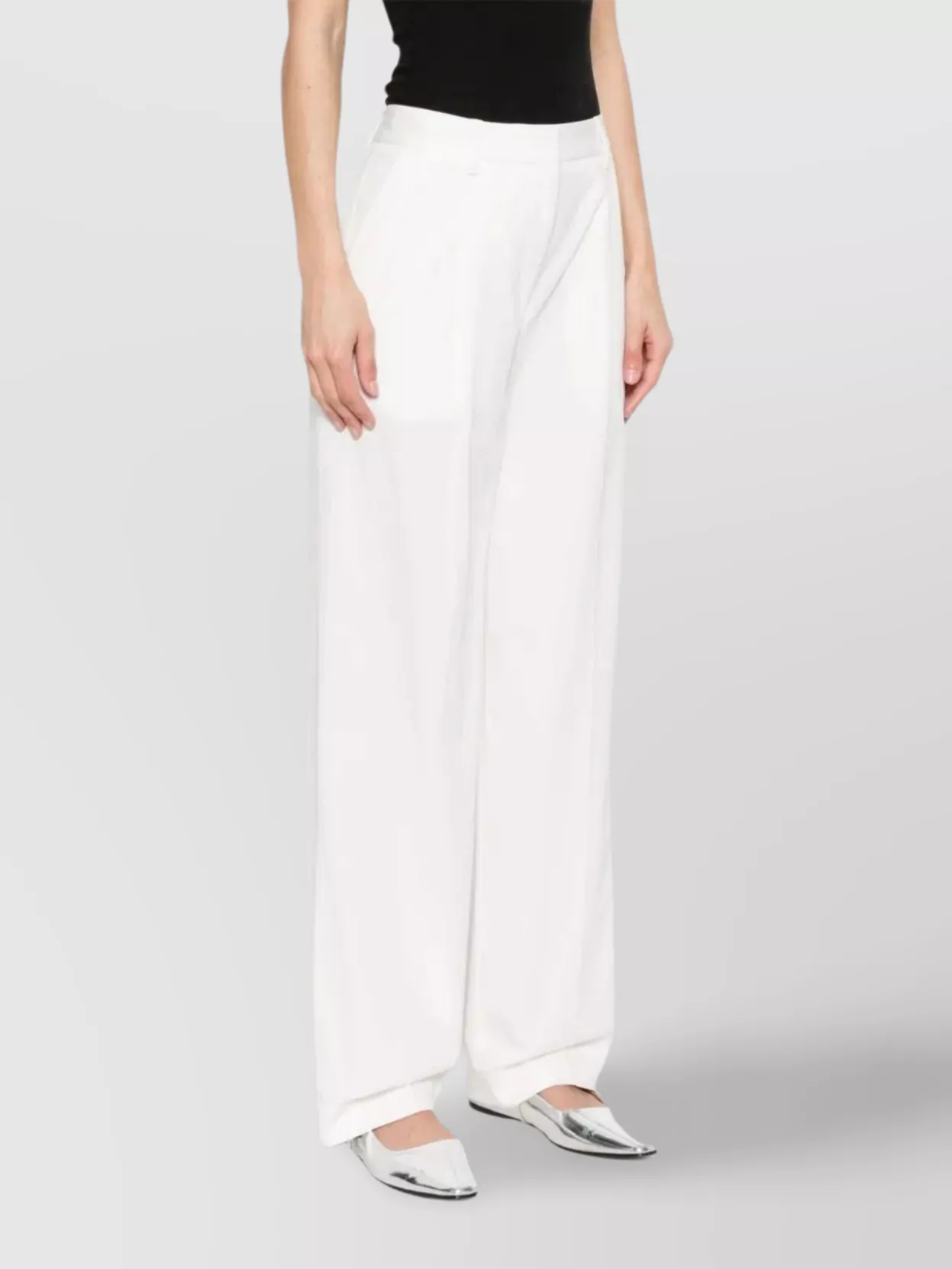 Totême Wide Leg Trousers With Slanted Pockets