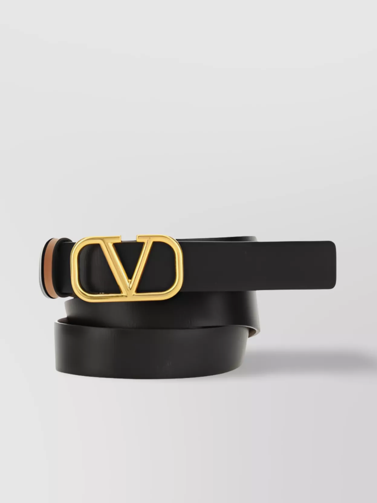 Valentino Garavani Double-Face Monochrome Reversible Leather Belt