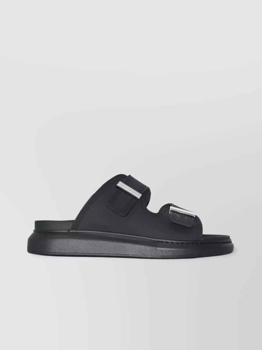 Shop Alexander Mcqueen Hybrid Oversized Sole Sandals In Black
