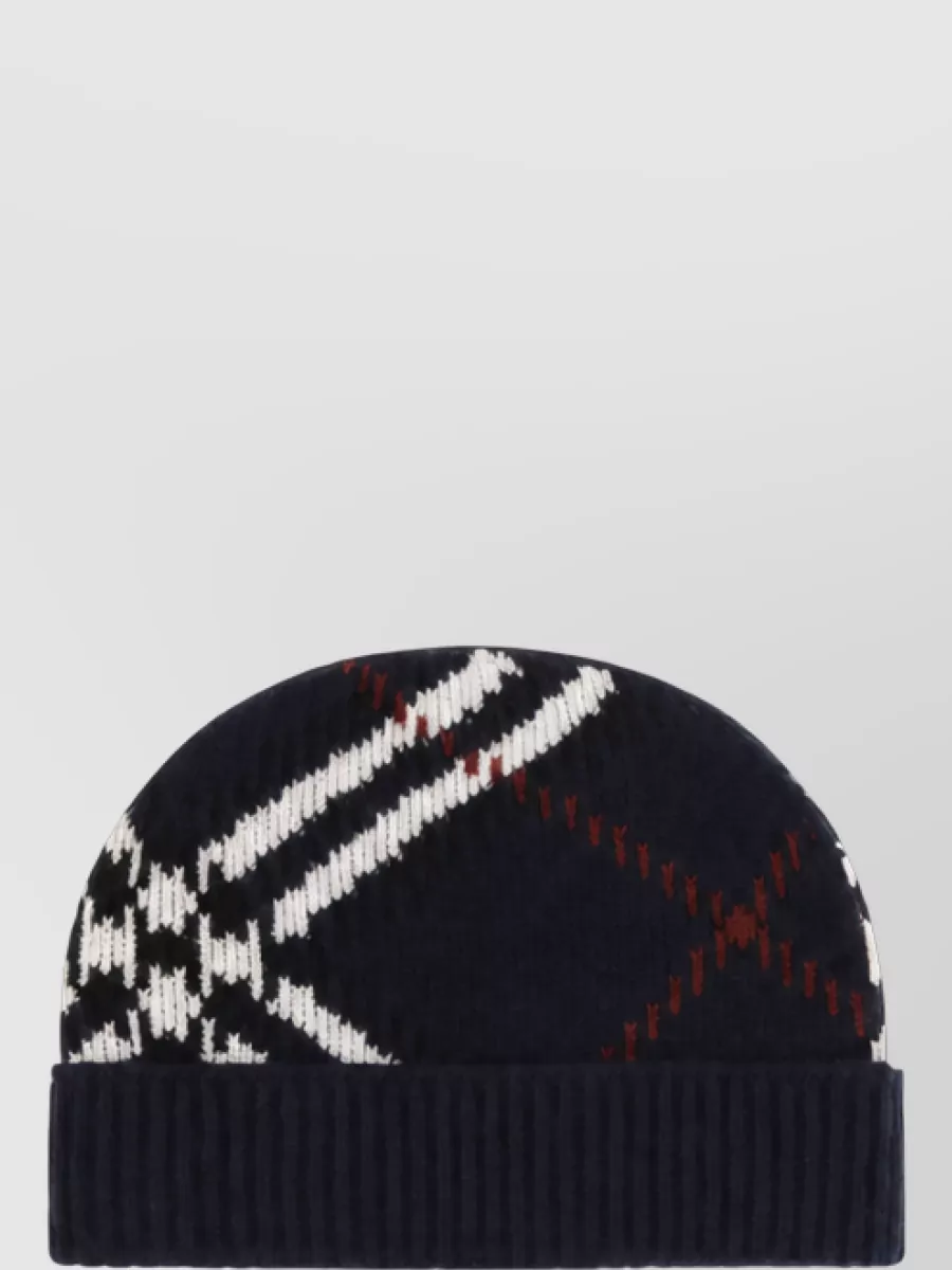 Burberry Check Cashmere-Blend Beanie
