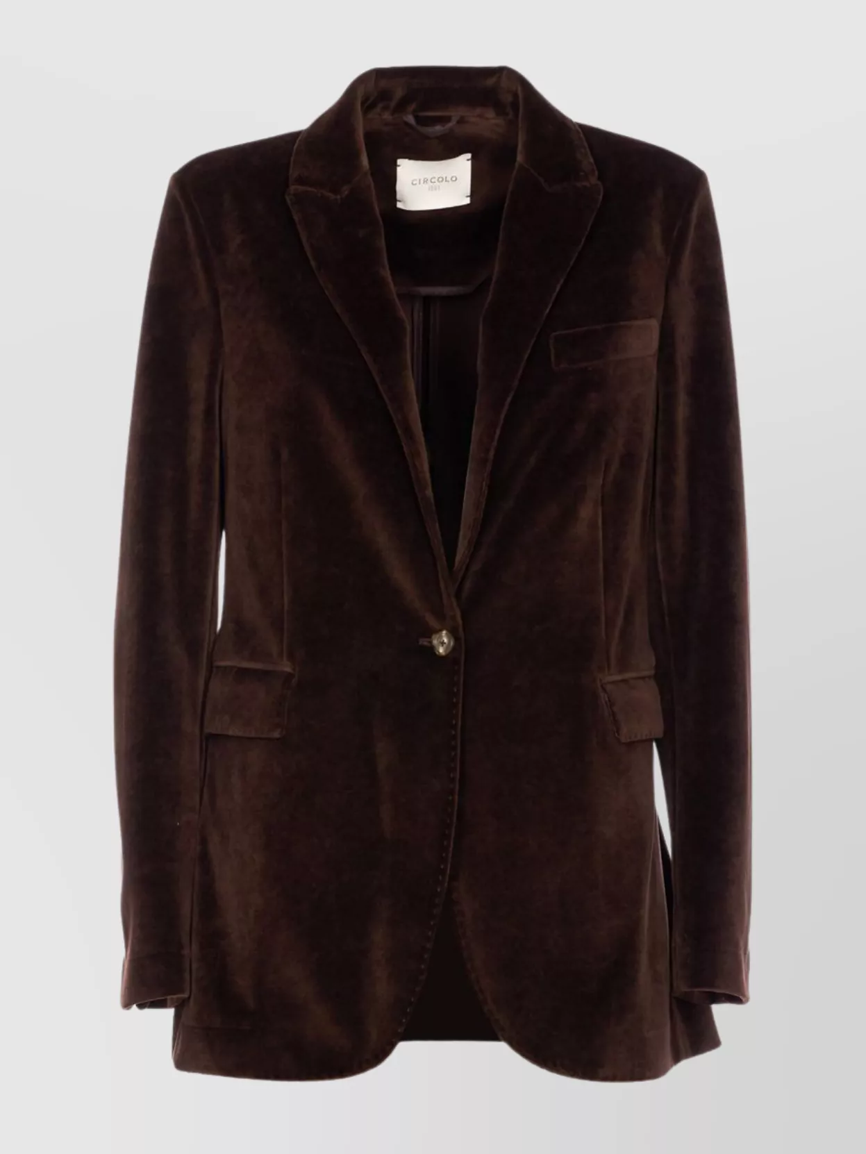 Circolo 1901 Velvet Effect V-neckline Jacket In Brown