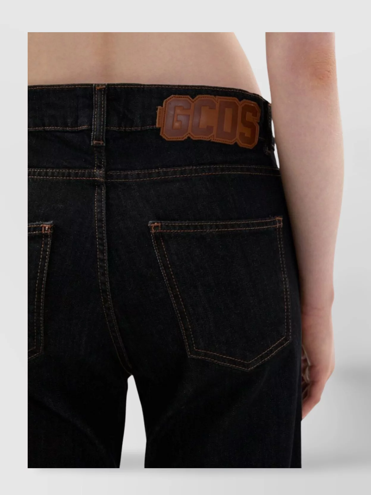 Gcds Regular Fit Denim Trousers With Turn-Up Cuffs