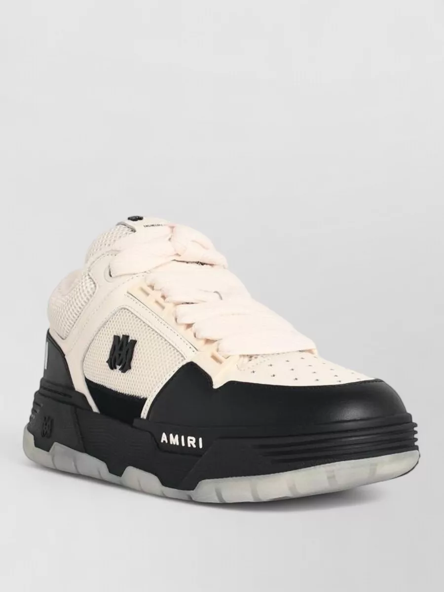 Amiri Leather Blend Sneakers Featuring Contrast Panels