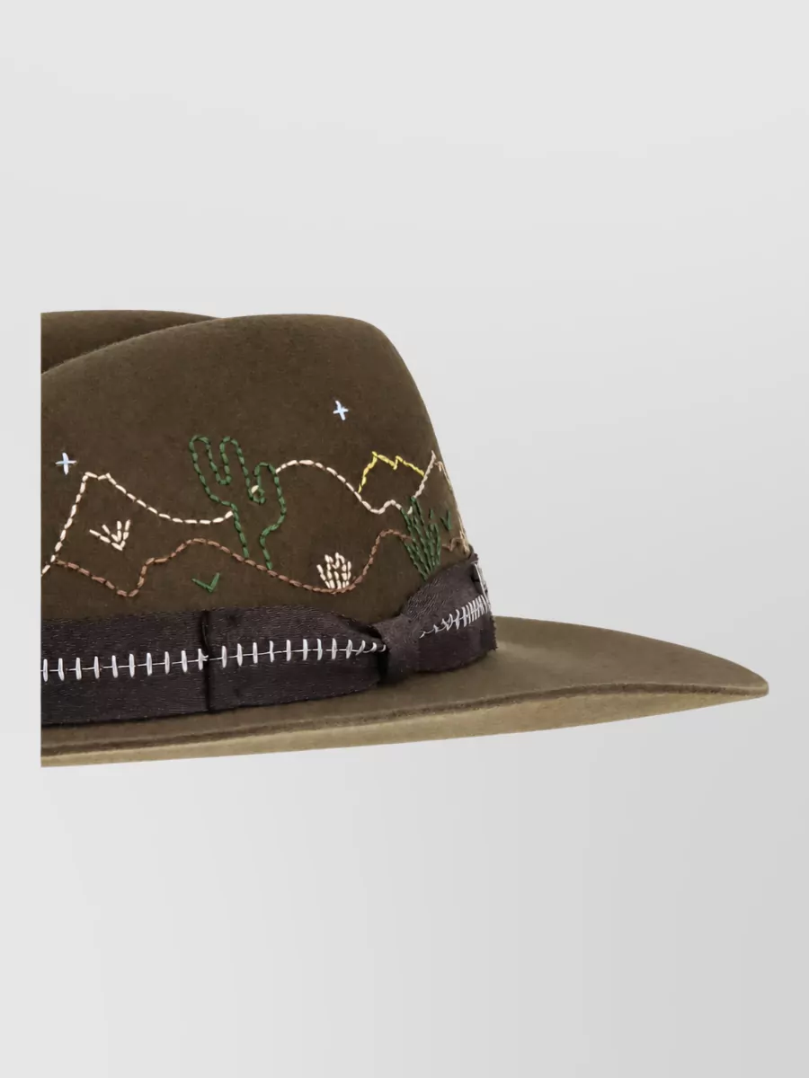 Golden Goose Merino Wool Embroidered Fedora Hat