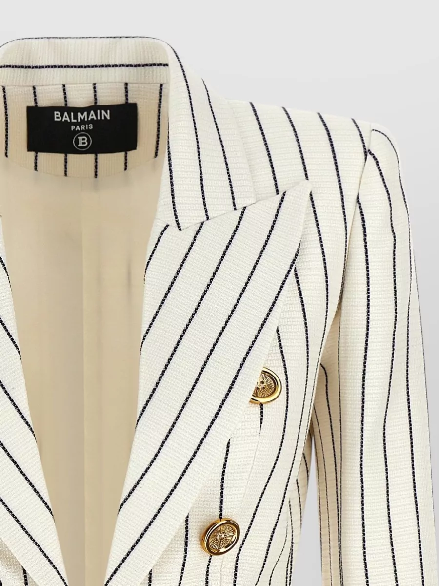 Balmain Couture Fili Double-Breasted Asymmetric Blazer