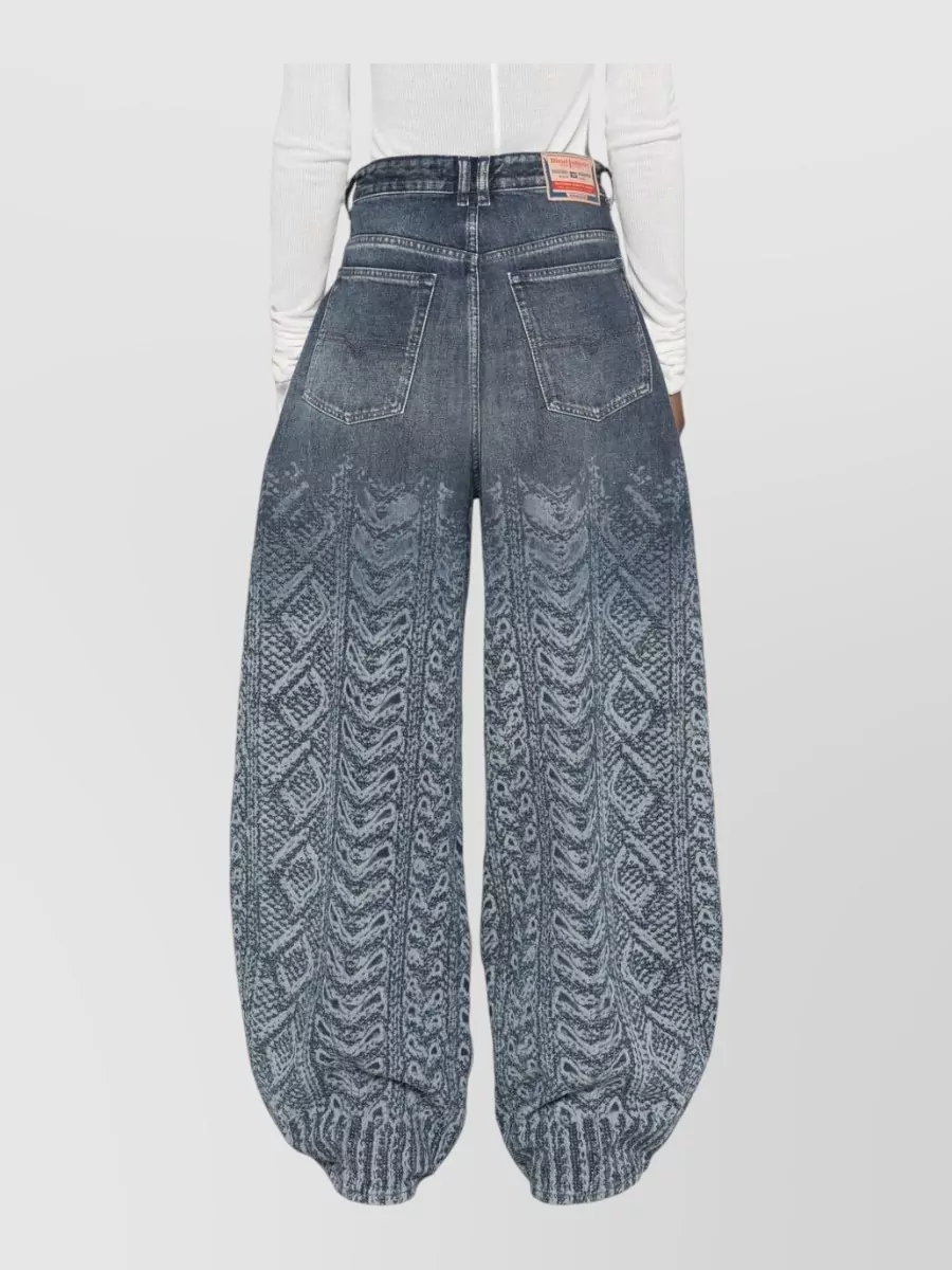 Diesel Denim High-Rise Wide-Leg Jeans