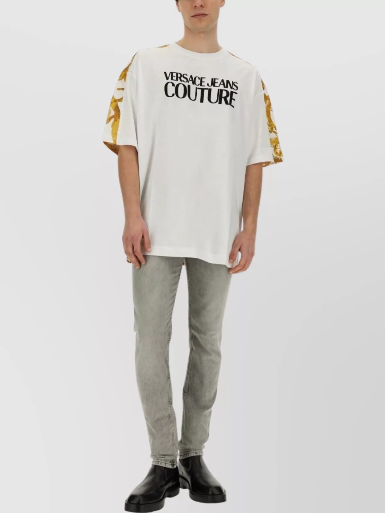Shop Versace Jeans Couture Graphic Logo Print Crew Neck T-shirt