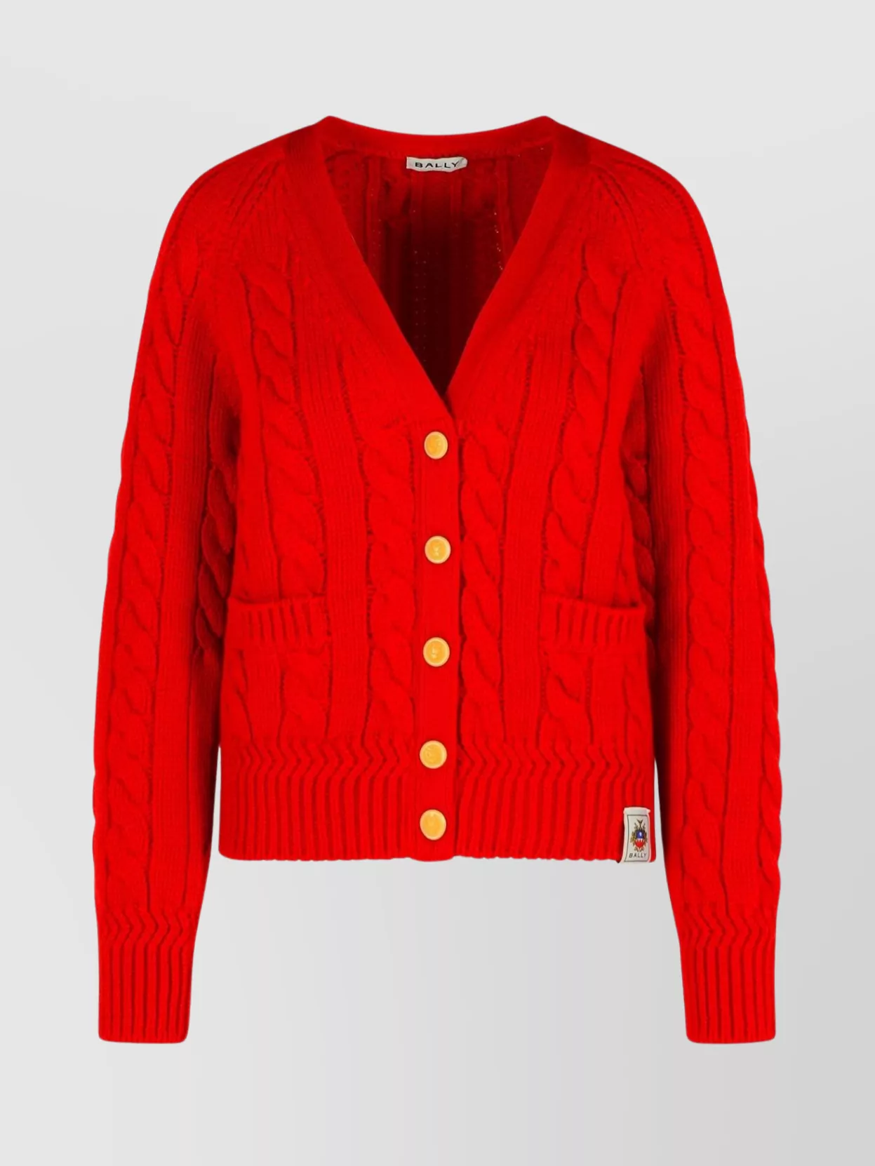 Bally Extrafine Merino Wool Cardigan In Red