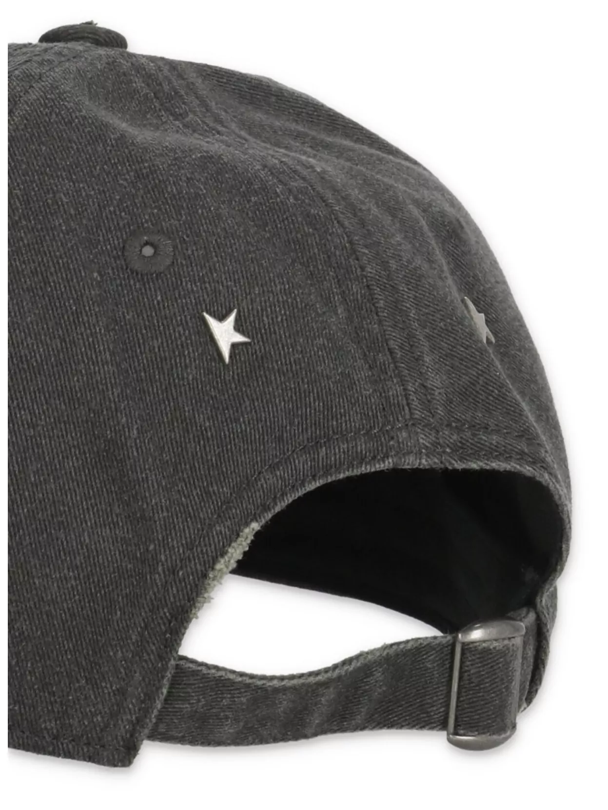 Golden Goose Starry Distressed Baseball Cap With Rigid Visor In Black