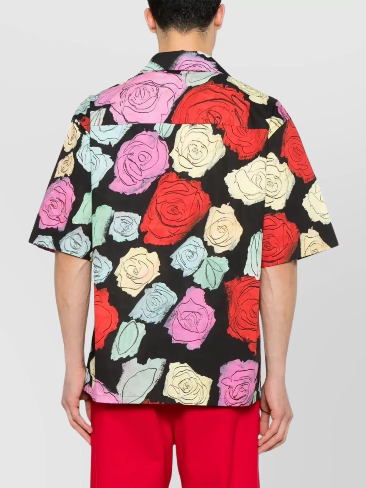 Marni Convertible-collar Floral-print Cotton-poplin Shirt In Multi