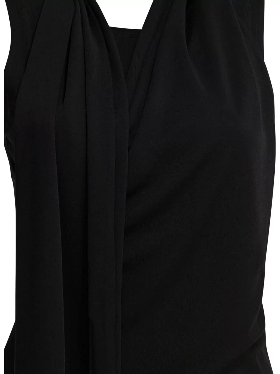 Ami Paris Sleeveless Top Asymmetric Hem Draped Detail