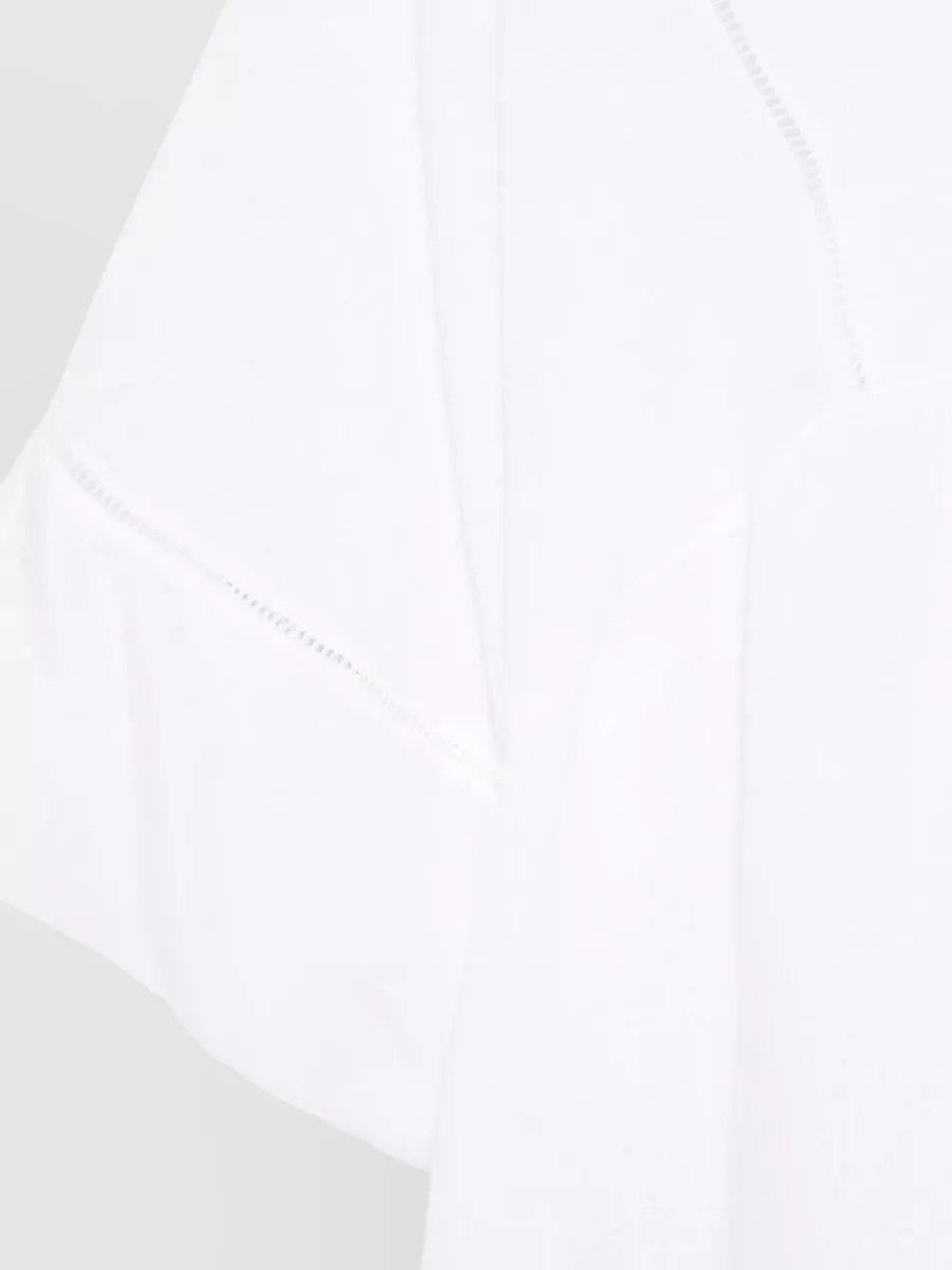 120% Lino Linen V-Neck Paneled Midi Kaftan Dress