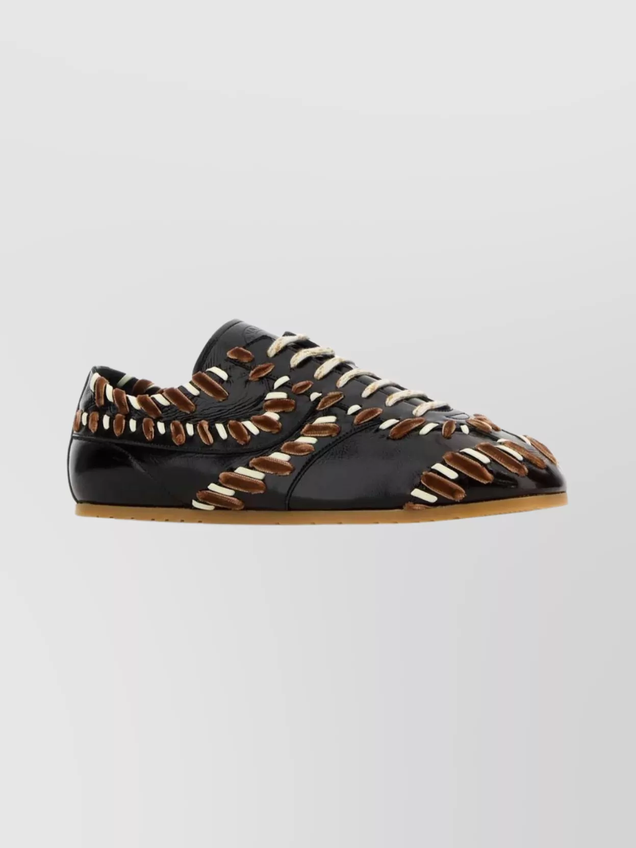Dries Van Noten Stylish Low-top Leather Sneakers Featuring Embellishments In Animal Print